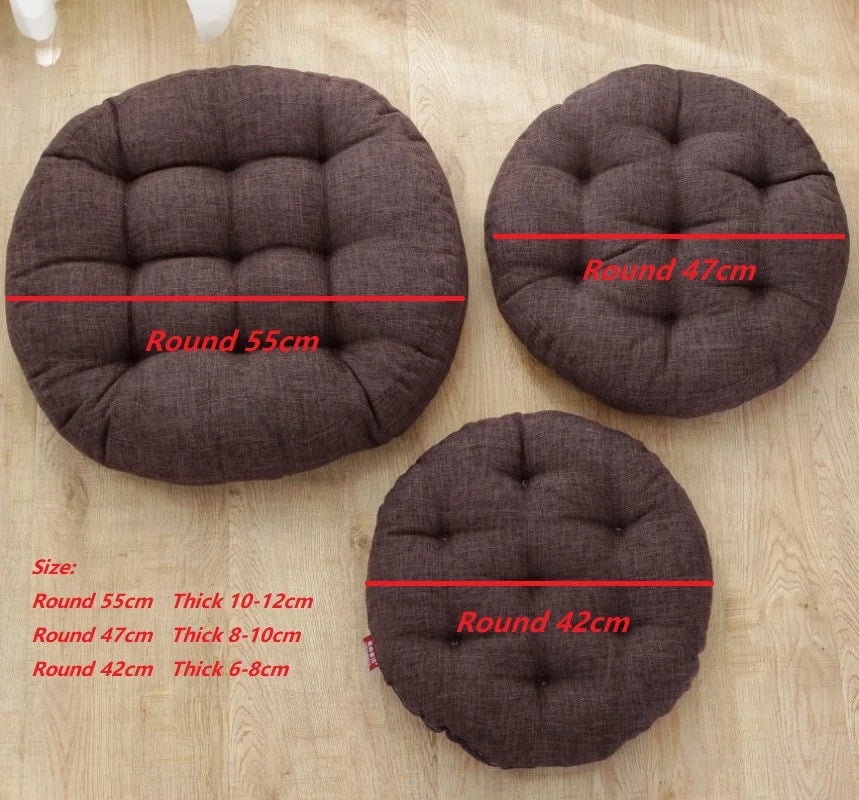 Spring Summer Large Floor Seat Cushion Thickened Tatami Chair Seat Pillow Pad Tufted Round Big Pillows Chair Pad Ottoman Poufs
