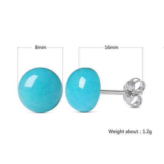 ITSMOS Natural Amazonite Stone s925 sterling Silver Earrings Studs Simple Luxurious Ear Jewelry Hypoallergenic For women