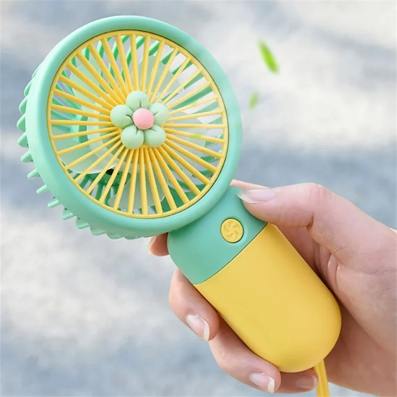 Small fan USB charging with lanyard, small cooling fan desktop cooling fan, summer outdoor personal