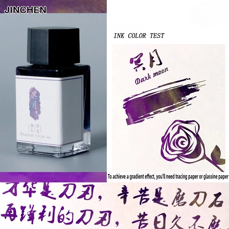 JINCHEN 12 Colors Sheen Fountain Pen Ink 18ml Gradient Color Non-Carbon For Glass Dip Pen School Art Supplies Stationery