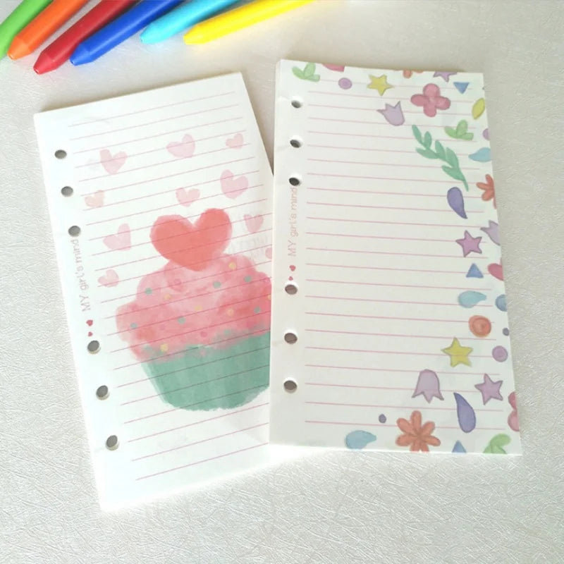A5 A6 A7 40Sheets Loose Leaf Notebook Refill Spiral Binder Inner Page  Inside Paper Stationery