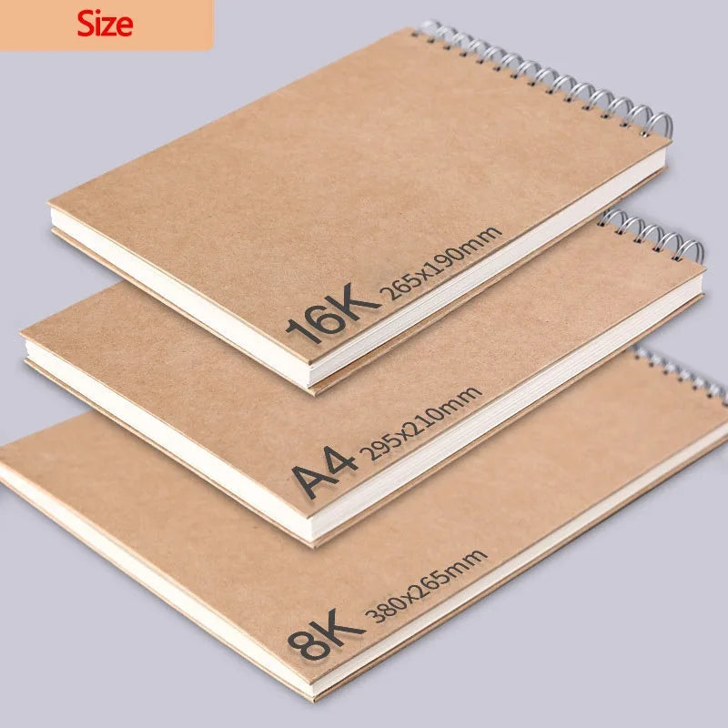 Art Sketchbook 160gsm 30 Sheets/60 Pages Drawing Watercolor Spiral Notebook For Sketching