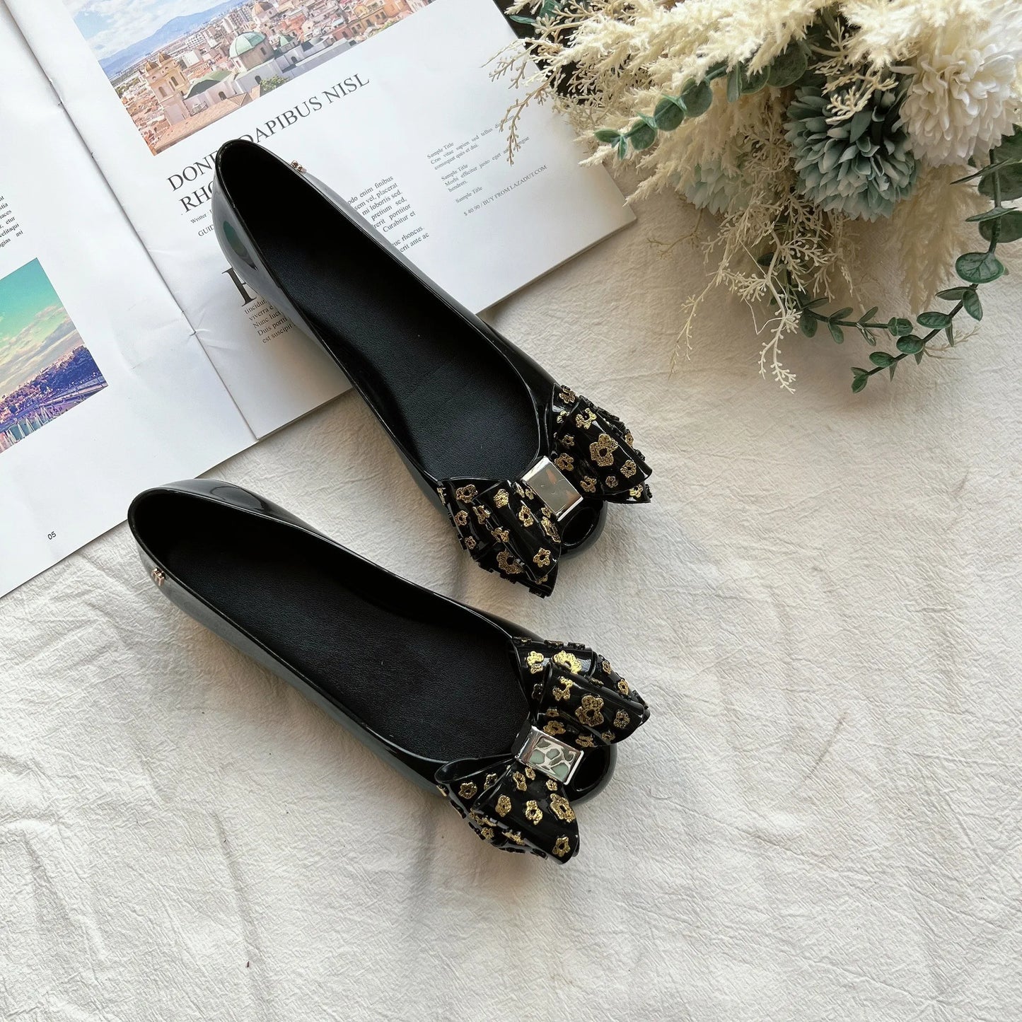 Newest Hot Style Girl Classical Jelly Shoes Princess Mommy & Me Summer Sandals PVC Bowknot Children Beach Shoes HMI087
