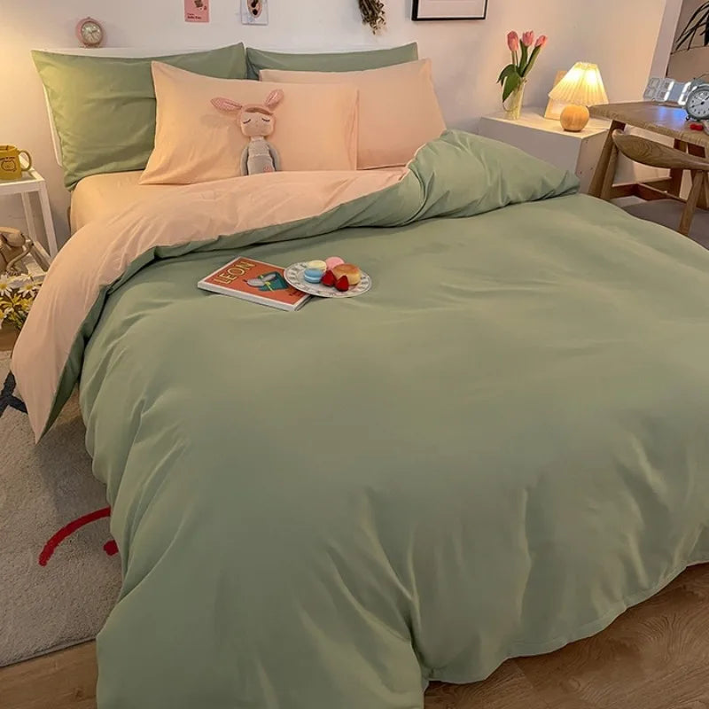 2025 New Solid Color Duvet Cover Double/Queen Size Anti-Mite Durable Comforter Cover Simple Durable (No Pillowcase)