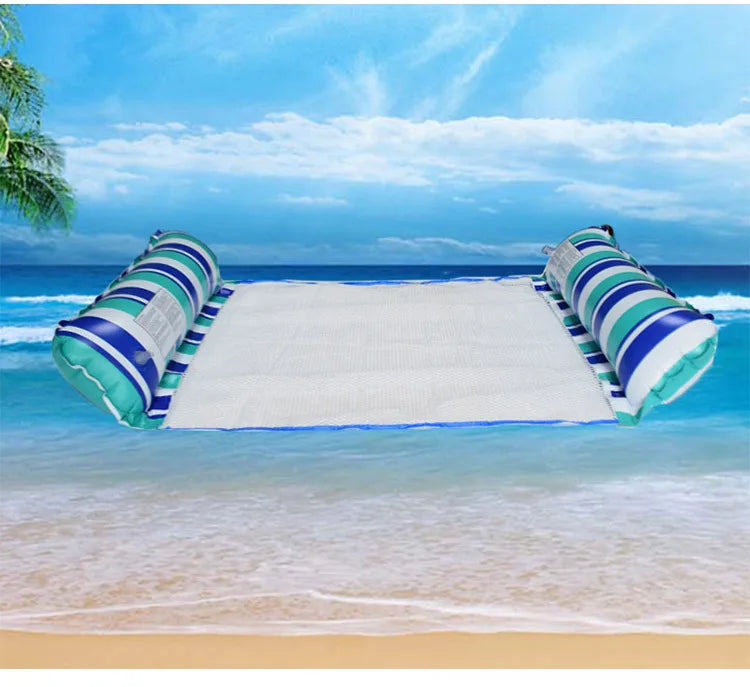 Summer Foldable Water Hammock Swimming Pool Inflatable Air Mattress for Swimming Beach Lounger Floating Sleeping Bed Chair