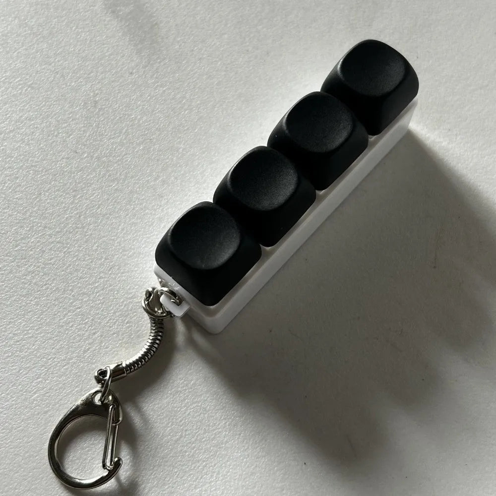 Relaxing DIY Keyboard Fidget Keychain Keycap Keys Button Finger Keyboard Cap 4/9Keys Relief Stress Clicker Toy Adult