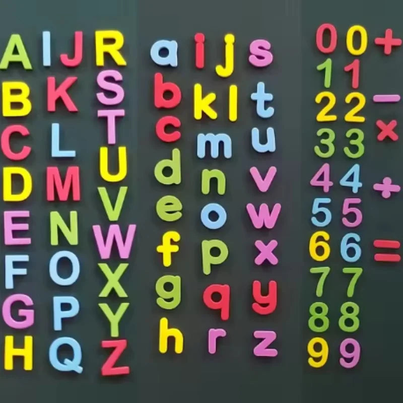 Magnetic Letters Numbers ABC 123 Fridge Magnets Plastic Educational Toy Set for Kids Preschool Learning Uppercase Lowercase Math