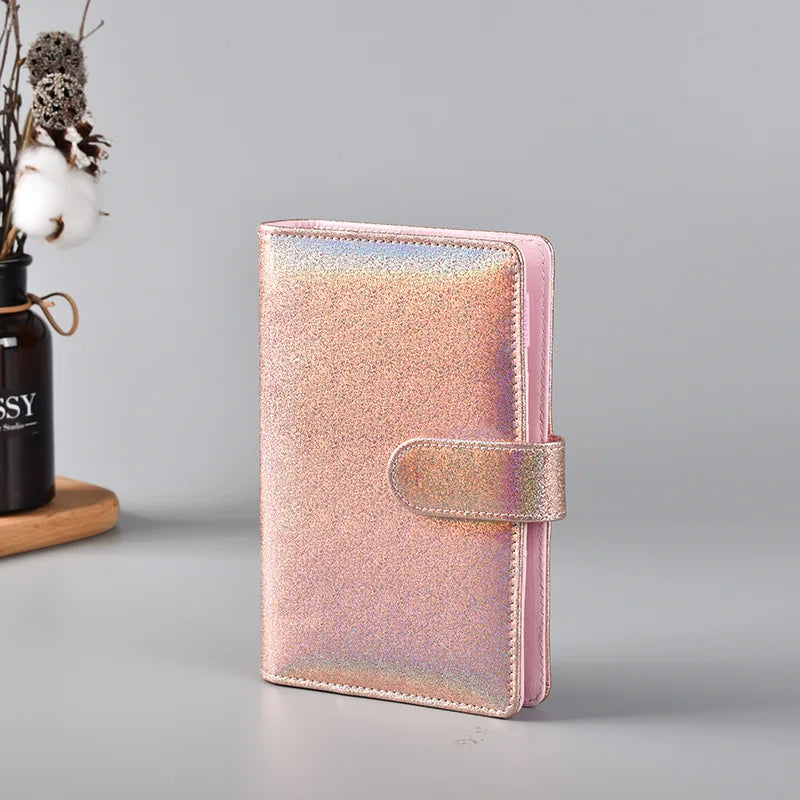 A6/A5 Macaroon Glitter Color PU Leather DIY Binder Only Cover Diary Agenda Planner Paper Cover School Stationery