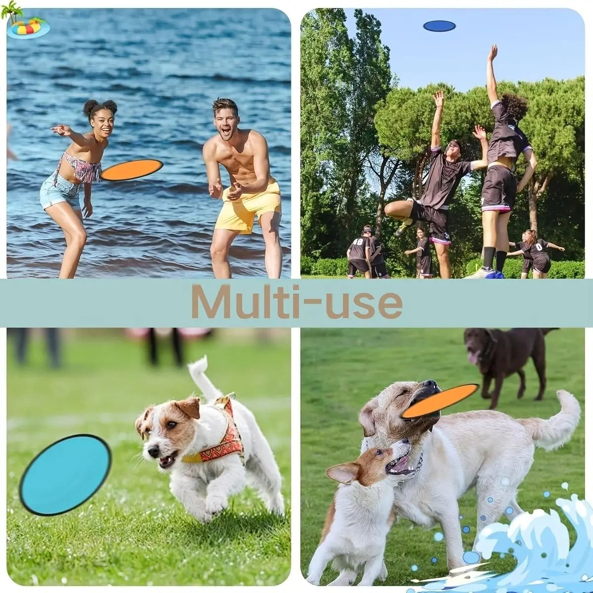 6Pcs Random Color Foldable Flying Disc Fans with Bags 9.8 Inch DIY Handheld Cooling Fan Beach Flying Disc for Summer Outdoor Gam