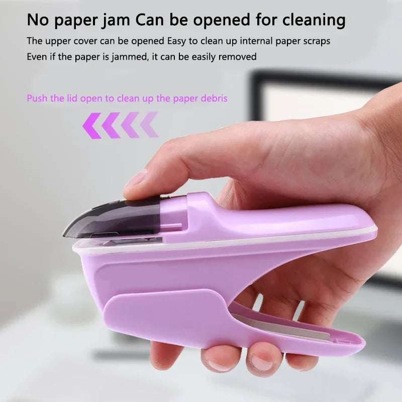 1PC hand-held stapler without nails, bill paper and handbooks, document binding, office, home and school binding supplies