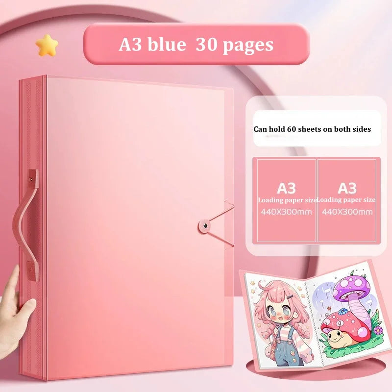 Drawing Paper Folder Diamond Painting Photo Album Storage Book Portfolio Presentation Storage Book Clear Folder Stationery