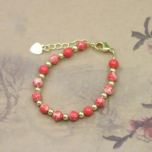 Lovely Fashion Natural Stone Bead Bracelet Baby Girls Lobster Clasp Accessories Girls Yoga Christmas Wedding Gift Jewelry Charm