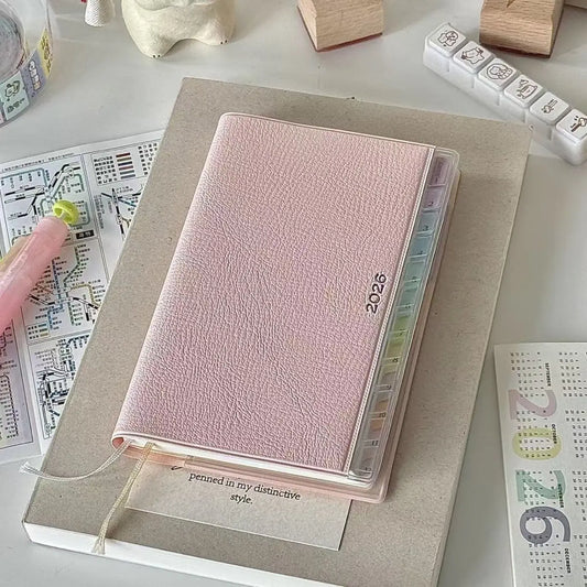 Calendar Notebook Diary 2026 Planner with Rainbow Index Cortical Schedule Handbook High Value Monthly Weekly Plan Work Notes