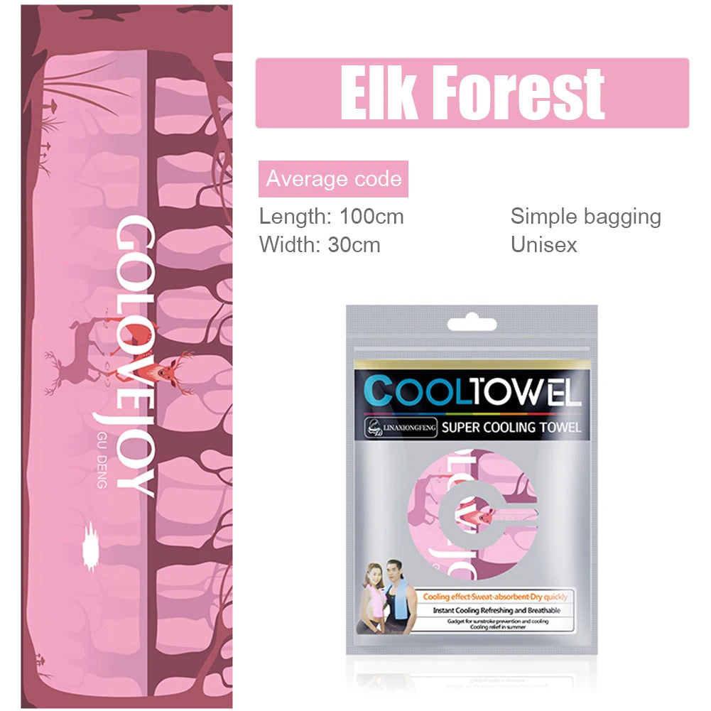 Sport Cooling Ice Towel Printed Quick-Drying Swimming Cycling Fitness Gym Yoga Summer Cold Feeling Absorbent Sweat Running Towel
