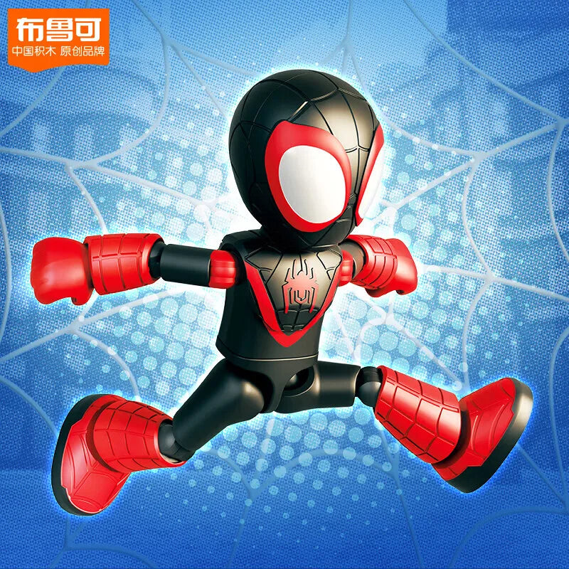 Marvel Spider Man building block Splicing toys 12cm Iron man Peter Parker Miles Morales Spider Gwen Action Figure building block
