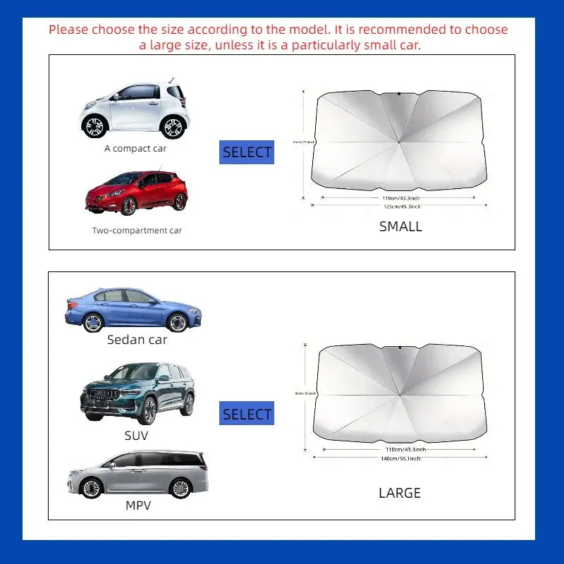 Car Front Windshield Sunshade Umbrella: Summer Sun Protection, Cooling Car Interior