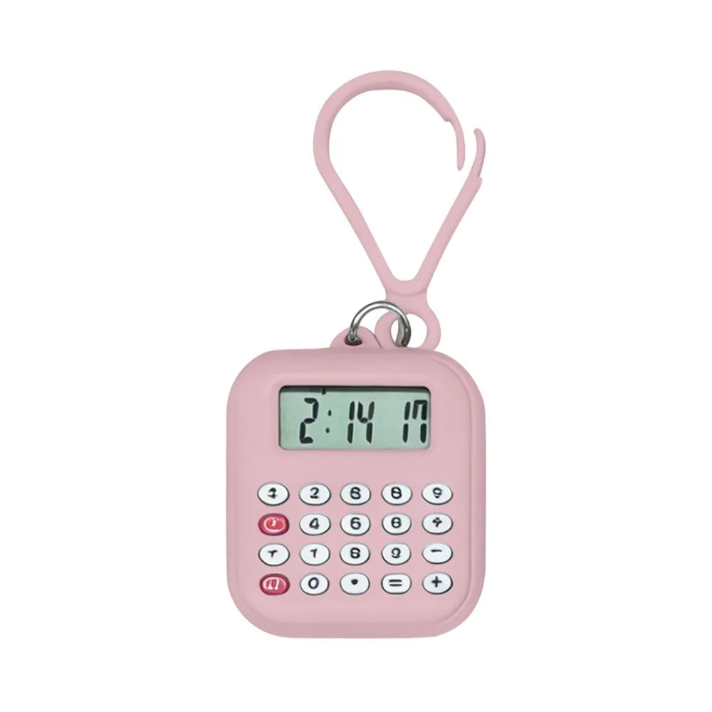Multifunctional Mini Calculator 8 Digits Display Silent Button Electronic Calculator Lightweight Portable Keychain Calculator