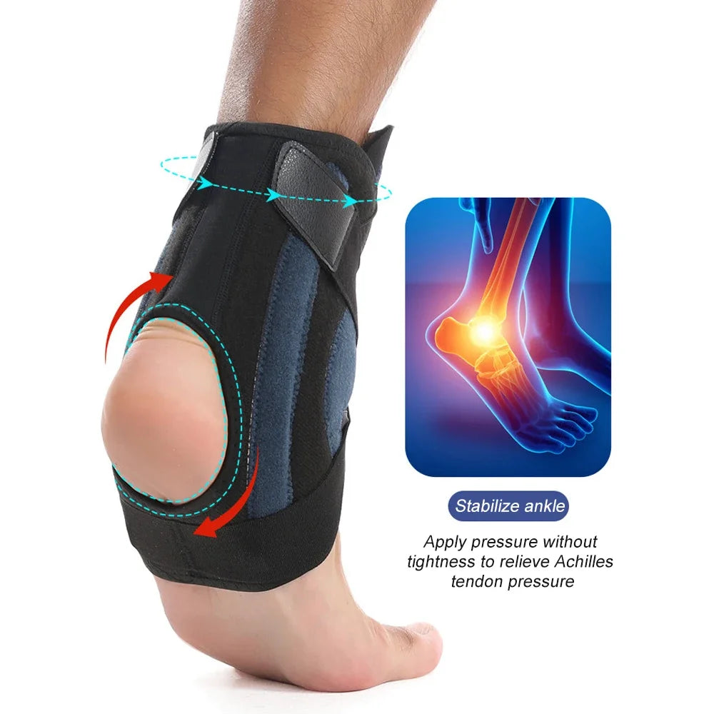 Adjustable Knob Maximum Ankle Support Brace for Sprained Ankle,Tendonitis,Achilles, Plantar Fasciitis, Swelling,Injury Recovery