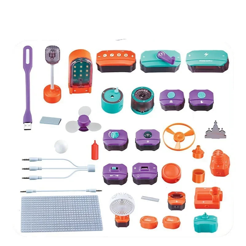 Electronic Building Blocks STEM Science Circuit Kit DIY Physics Experiment Educational Toys Learning Gift for Kids Boys Girls