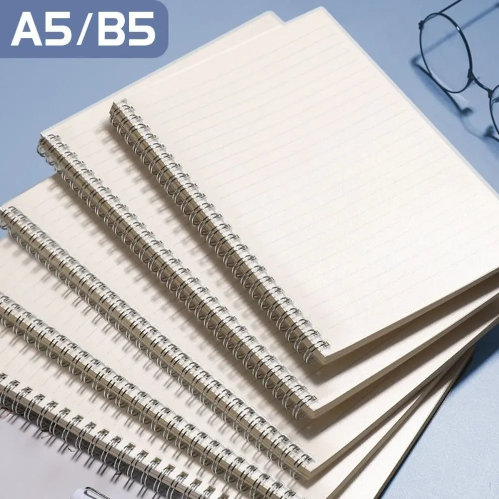 Thickened A5/B5/A4 Coil Notebook Grids/Blank/Horizontal Line Flip Over Spiral Notebook 80Sheets Notepad Students Gift