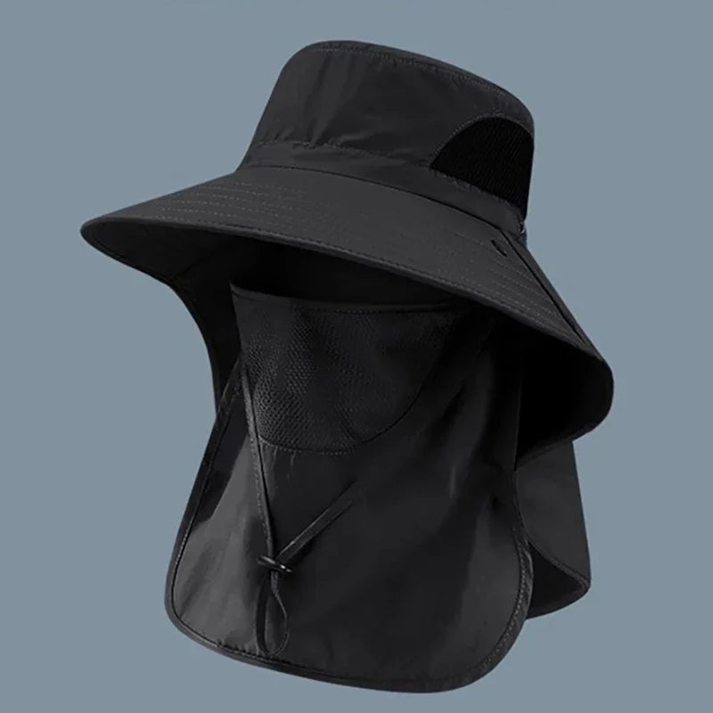 UPF 50+ Sun Hat with Face Neck Flap Wide Brim UV Protection Fishing Hat for Men Women Outdoor Hiking Gardening