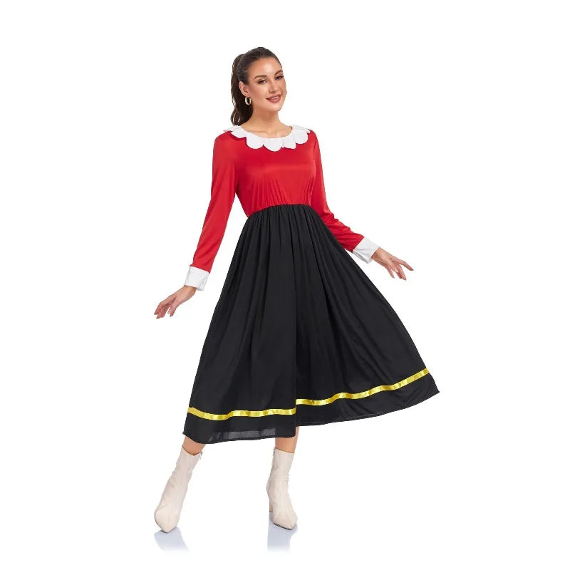 Women Olive Men Popeyed Costume Classic Cartoon Popeye the Sailor Cosplay Costume With Hat Halloween Funny Role Play Outfits