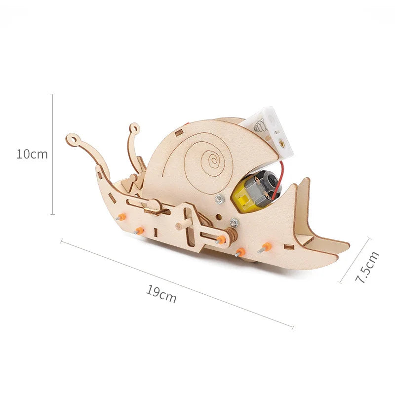 DIY Bionic Electric Snail Model Physical Science Experiment Tool Pack Teaching Aids for Kids Educational Toys Building Block