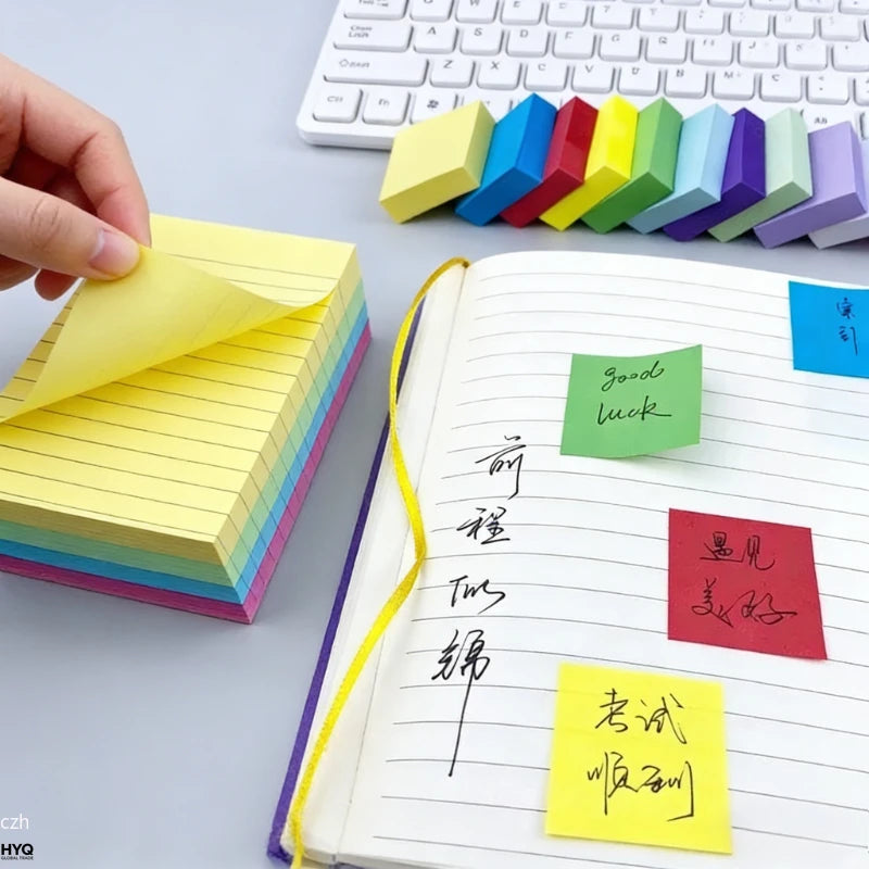 2025 11 Pcs Fluorescent Color Sticky Note Posted It Note Pads Stickers Planner Sticker Notepad Memo Pad School Office Supplies