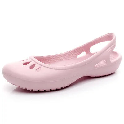 2023 Women 1 Jelly Sandals Home Non-slip Summer Hole Shoes Female Flat Slippers Plastic Female Waterproof EVA Garden