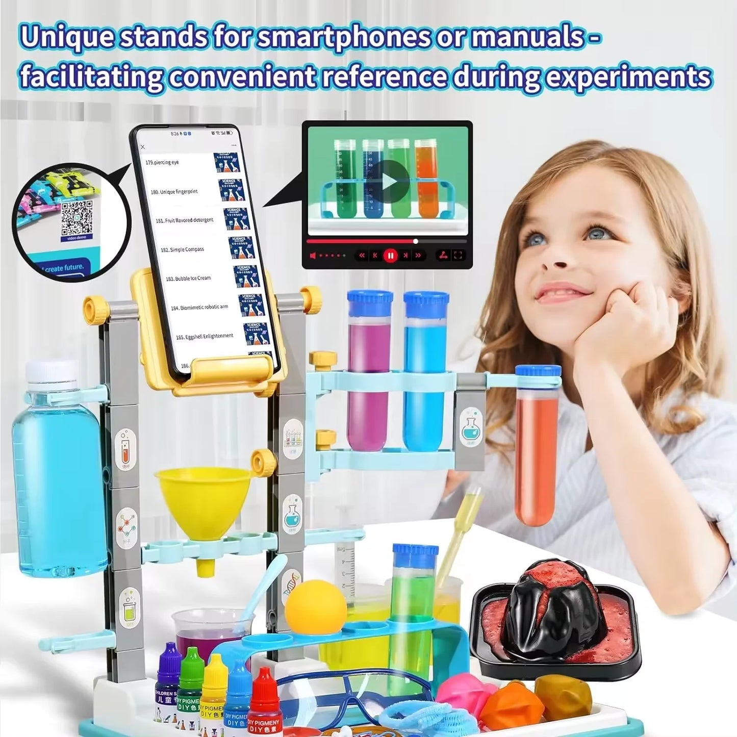 DIY STEM Educational Learning Science Toys 270 + Children's Experimental Science Kit with Lab Bench