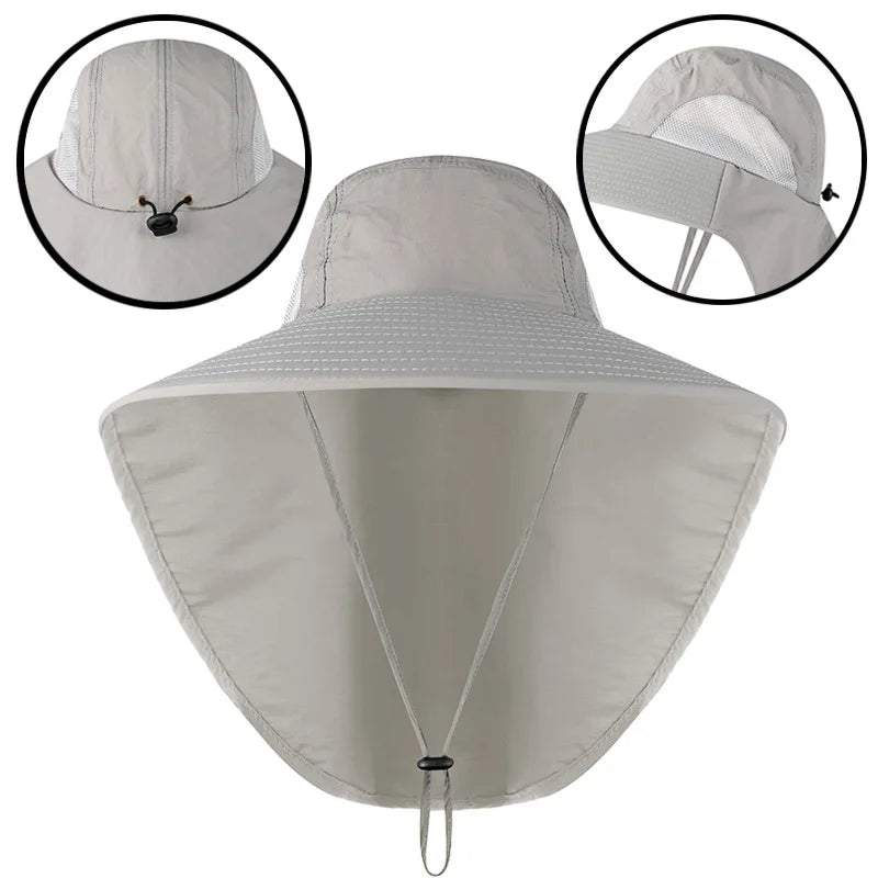 Wide Brim Baseball Hats for Women and Men Sun Defender Cooling Neck Guard Safari Cap for Hiking Fishing Outdoor Hat with Flap