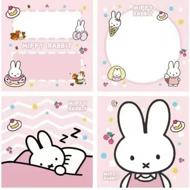 80/320 Sheets Cute Miffy Post-it Notes Adhesive Messaging Cartoon Miffy Merchandise