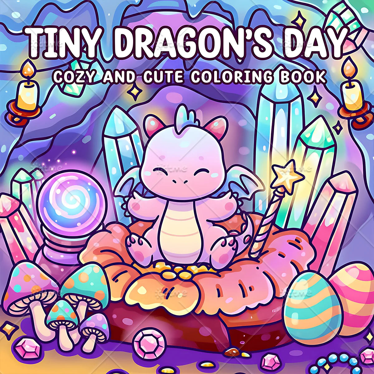 TINY DRAGON'S DAY COZY AND CUTE Coloring Book for Adult Relieve Stress Kill Time DIY Painting Drawing Book Kids Educational Toys
