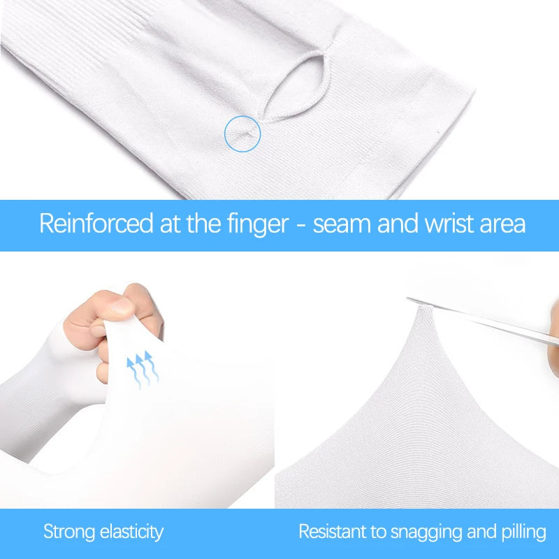 UV Sun Protection Arm Sleeves for Men Women Cycling Ice Silk Outdoor Breathable Summer Driving Cooling Fishing Hiking Sleeves