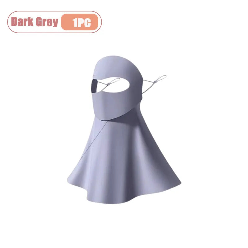 Summer UV Protection Mask Ice Silk Women Cooling Breathable Face Gaiter Sun Dustproof Eye Cover for Outdoor Sports Travel