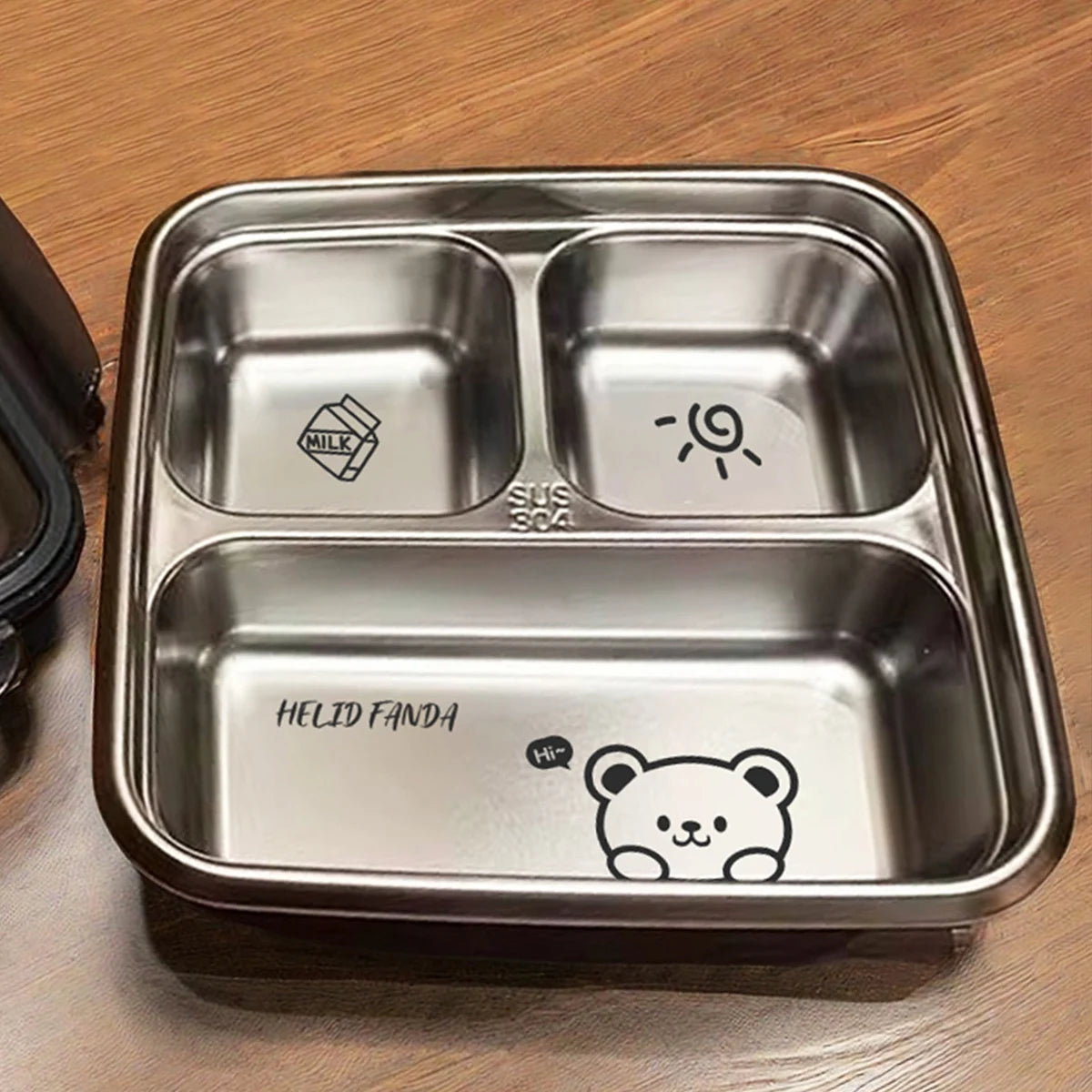 WORTHBUY 2/3 Grids 304 Stainless Steel Lunch Box Portable Leak-proof Food Container Large Capacity Bento Box For Students Adult