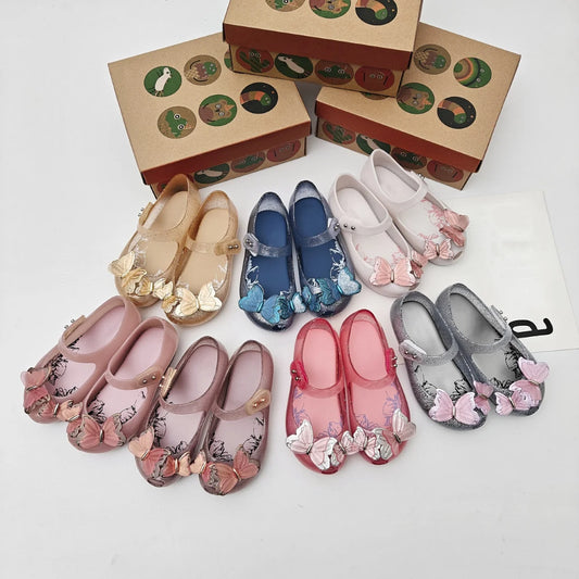 Brazil Brand 2026 New Style Kids Fashion Classical Jelly Shoes Girl Princess Cute Butterfly Sandal Kids Beach Single Shoe HMI210