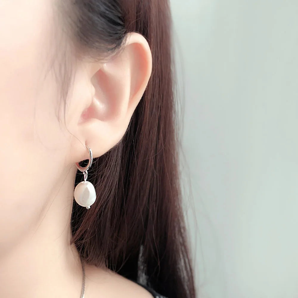 Trendy Irregular Natural Pearl Stainless Steel Women Stud Earrings Piercing Jewelry For Female Dropshipping