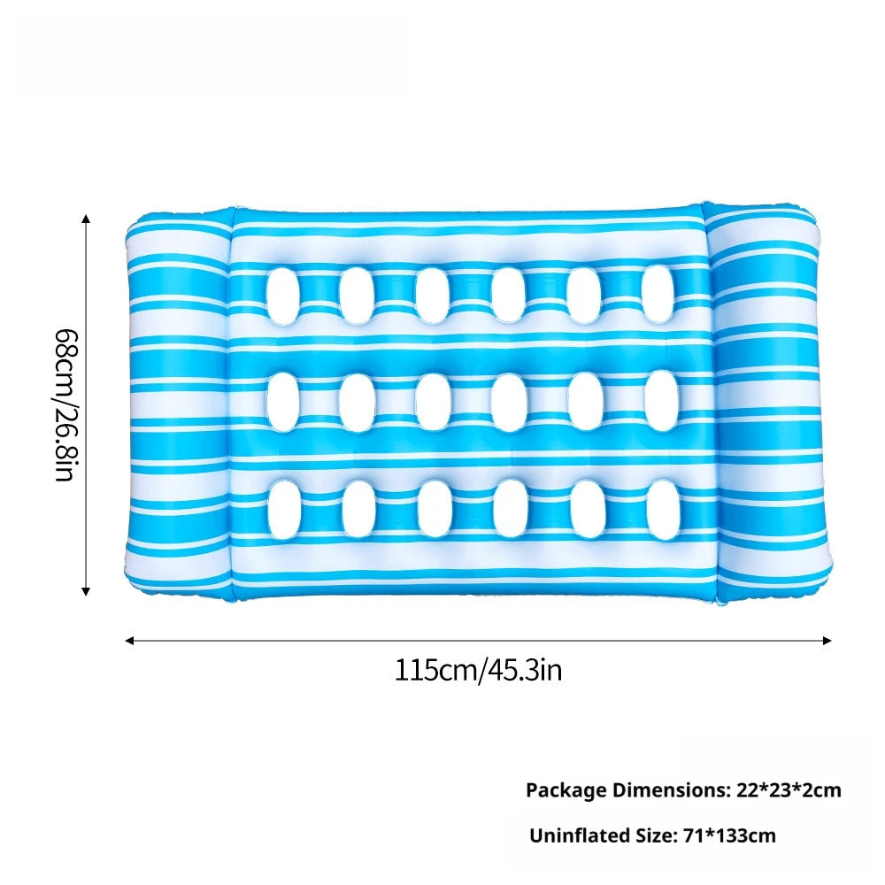 1pc Summer Foldable Water Hammock Inflatable Sea Mattress PVC Floating Sleeping Bed Chair Swimming Pool Beach Lounger Adult Buoy