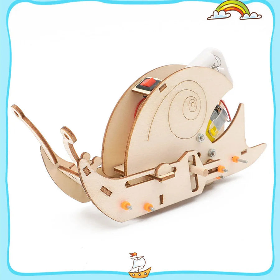 DIY Bionic Electric Snail Model Physical Science Experiment Tool Pack Teaching Aids for Kids Educational Toys Building Block