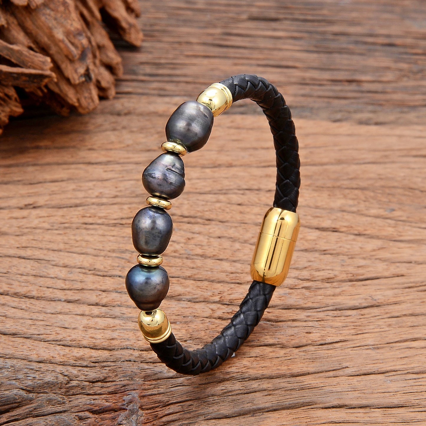 Real Natural Freshwater Pearl Bracelet, 2022 New Fashion Charm Leather Bracelet For Women, High Quality Baroque Wedding Jewelry
