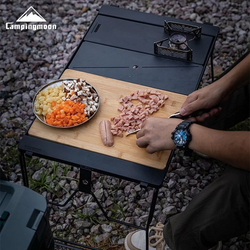 CAMPINGMOON Bamboo Board BBQ CK-P25 Portable Bbq Accessories Outdoor Camping IGT Wooden Table Top Dish Food d Tray