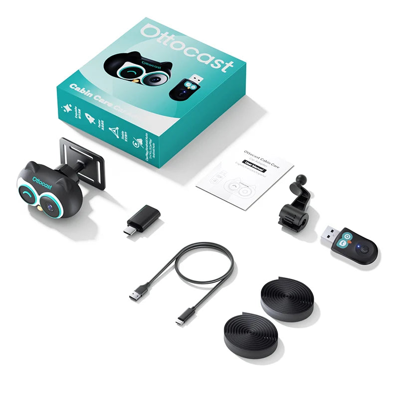 Ottocast Cabin Care Wireless Carplay Adapter Baby Car Camera for Backseat 1080P 150° Wide Angle Night Vision Back‑Seat Monitor