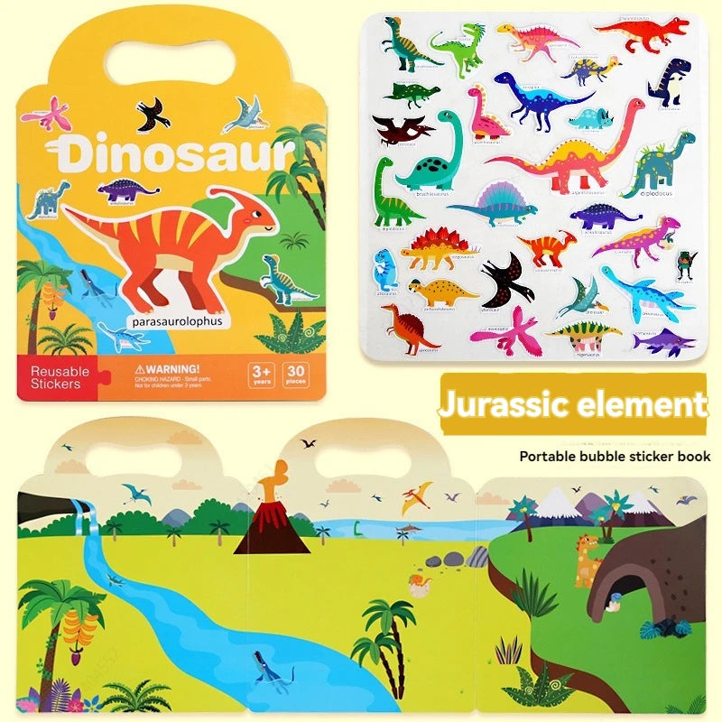 Reusable Sticker Book for Kids Vehicles Truck Stickers Educational Learning Travel Stickers Activity Books for Toddler Girls Boy