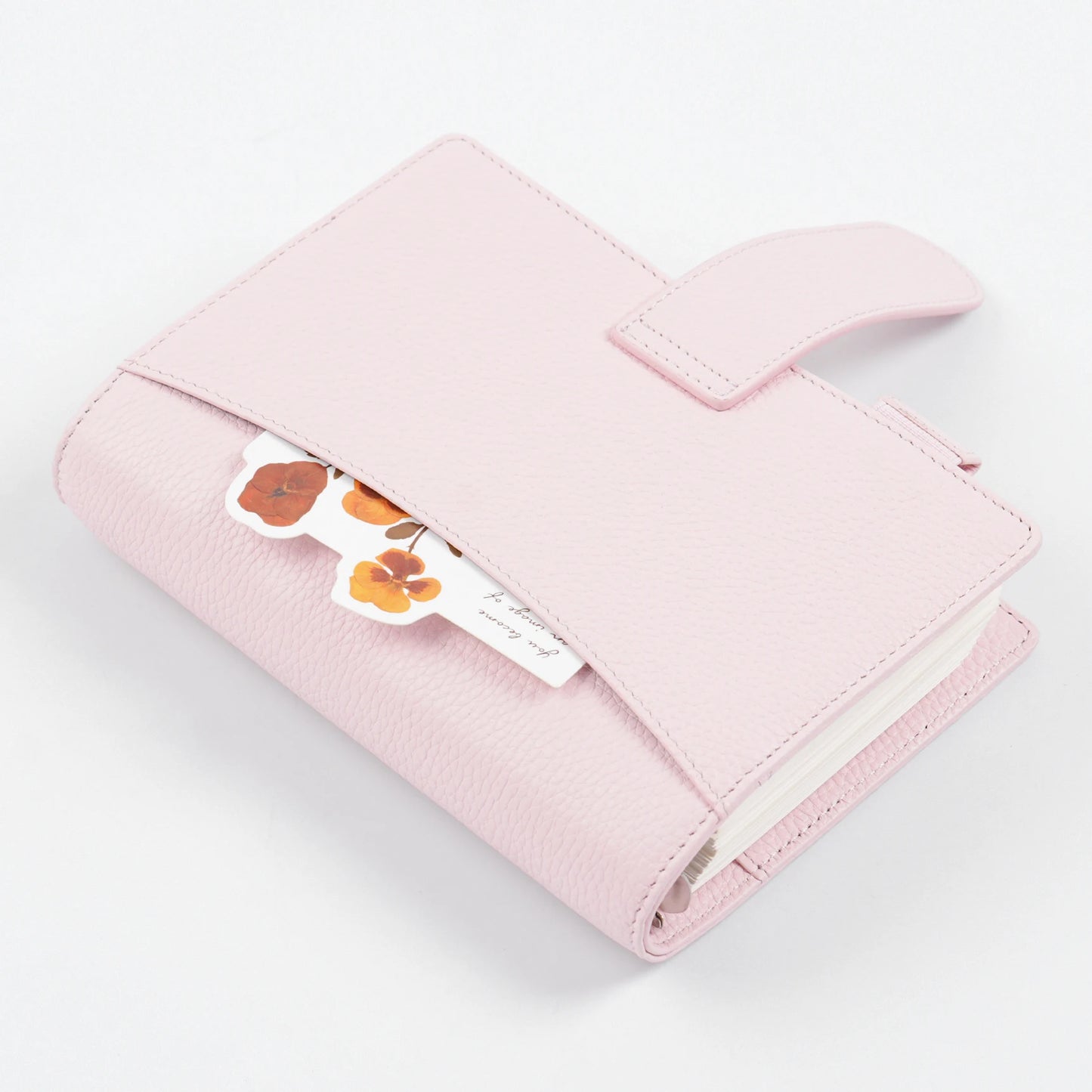 Moterm Personal Elite Rings Planner Without Back Pocket Pebbled Grain Leather Notebook Journal with 25mm Rings Organizer Cover