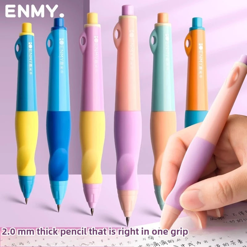 ENMY 2.0mm Mechanical Pencil Set Posture Correction Anti-Break Lead for Kids Children Writing School Supplies Korean Stationery