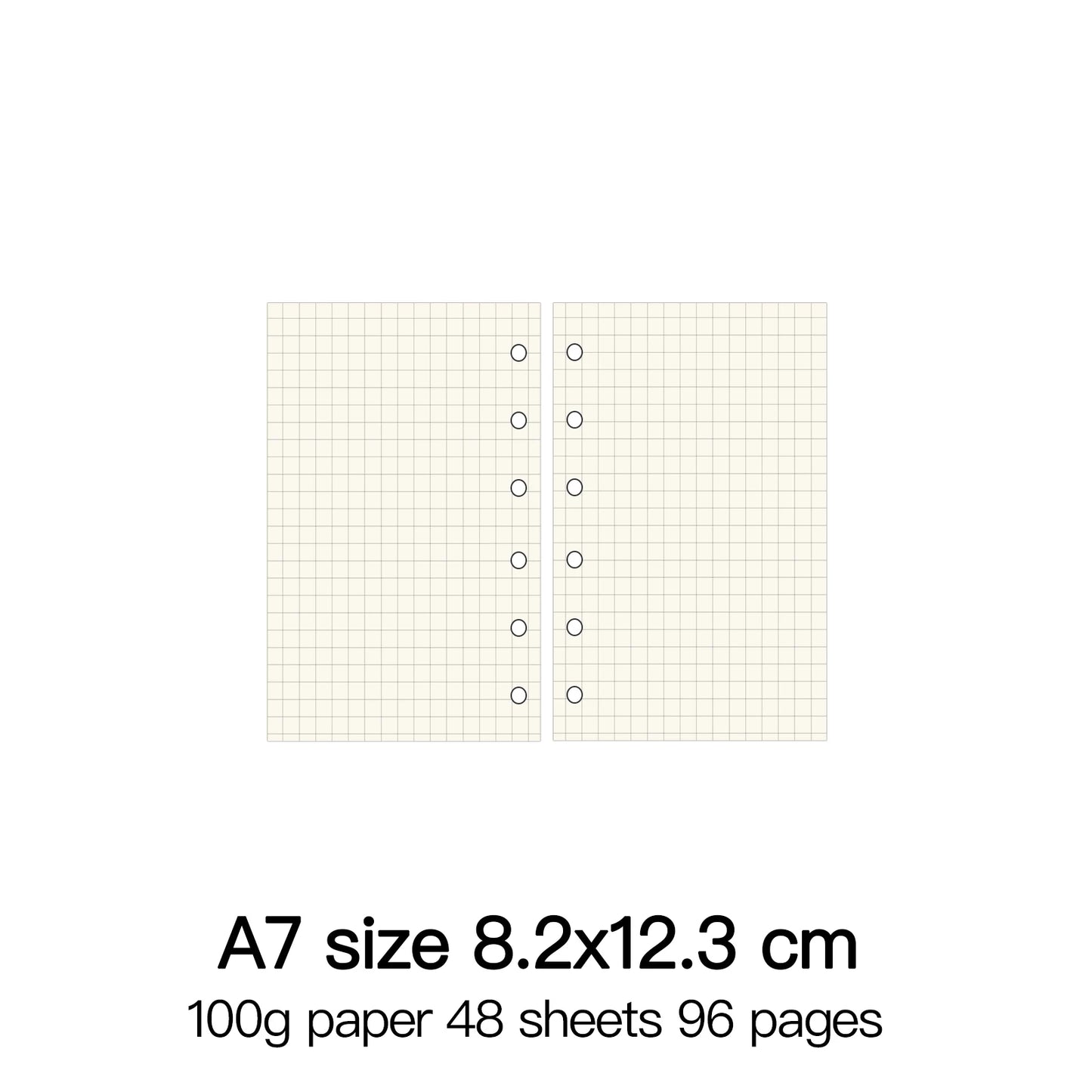 High Quality Ring Binder Notebook A5 Personal A6 A7 A8 Size Insert Refills Loose Leaf Spiral Diary Planner Inner Core 100g Paper