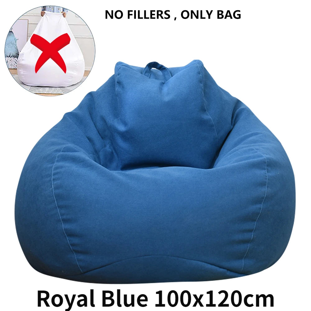 Large Bean Bag Chair Sofa Cover Comfortable Outdoor Lazy Seat Bag Couch Cover without Filler for Adults Kids Tatami Chairs Cover