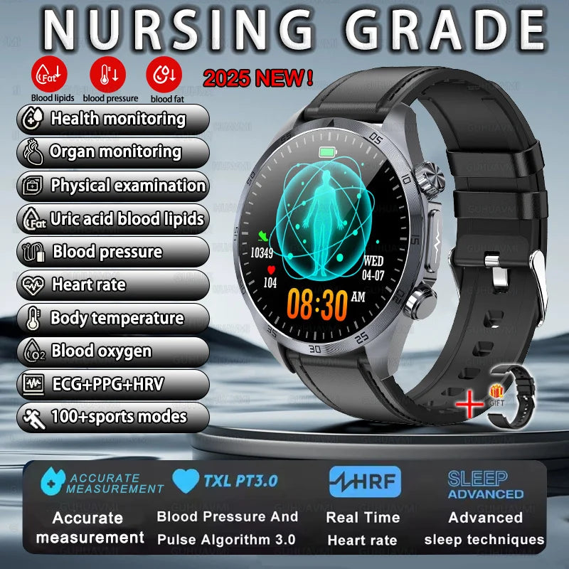 2026 NEW For Health Pulse Therapy Smart Watch ECG+PPG Blood Fats Uric Acid BT Call Sports CES Sleep Organ detection Health Watch