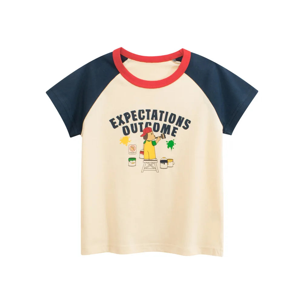1-9T Toddler Kid Tshirt Baby Boy Girl Clothes Summer Cotton Infant Tee Top Short Sleeve Loose Childrens T Shirt Outfit